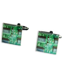 Circuit Board Cufflinks - Gift Boxed - Electrical Computer Printed Circuitboard