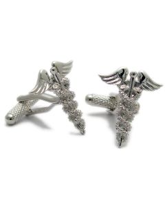 Doctors Caduceus Cufflinks by Onyx Art - Gift Boxed