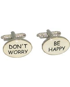 Don't Worry / Be Happy Cufflinks - Onyx Art - Gift Boxed - Fun Novelty
