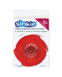 Super Sinkie Sink Trap 17.8cm - Red - Large Plug Hole Protector - Dossil
