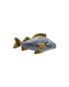 Fish Lapel Pin by Onyx Art in Rhodium Gilt - Gift Boxed - Fishing Fisherman