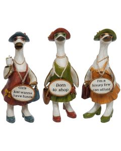 Complete Set of Glam Girls Message Ducks Small - Davids - Ladies Ornaments Gift