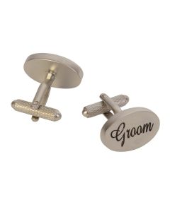 Groom Cufflinks by Onyx Art - Gift Boxed - Gun Metal Grey - Wedding