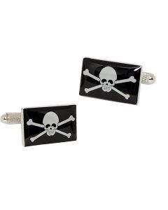 Jolly Roger Pirate Flag Cufflinks - Onyx Art - Gift Boxed - Skull and Crossbones