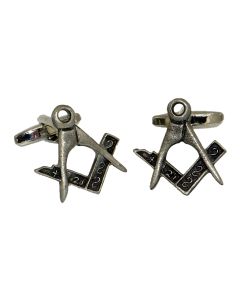 Masonic Square Compass Cufflinks Fine English Pewter - Gift Boxed - Detailed