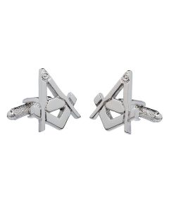 Masonic Square Compass Cufflinks by Onyx Art - Gift Boxed - Highly Detailed 