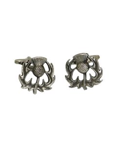 Scottish Thistle Cufflinks in Fine Pewter - Gift Boxed - Scotland Scots Highland